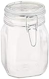 Bormioli Rocco B071RRRZNY Fido Clear Glass Jar with 85 mm Gasket, 1 Liter (Pack of 2)