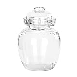 Aosnttol Glass Jar Fermentation Jar, Pickle Jar with Water Seal Lid, Fermentation Kit Fermenter Starter Kit for Pickles, Wine Brewing, Pickling, Kimchi, Sauerkraut, Vegetables, Kombucha 2.5L