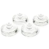 Nourished Essentials - Set of 4 Heavy Glass Fermentation Weights Lids - Grooved Handles - Canning Supplies - for Pickling & Canning - Fits Wide Mouth Mason Jars