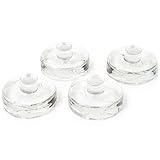 Nourished Essentials - Set of 4 Heavy Glass Fermentation Weights Lids - Grooved Handles - Canning Supplies - for Pickling & Canning - Fits Wide Mouth Mason Jars