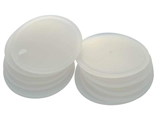 Leak Proof Platinum Silicone Sealing Lid Inserts/Liners for Mason Jars (10 Pack, Wide Mouth)