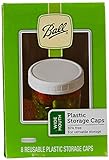 Ball Wide-Mouth Plastic Storage Caps, 8-Count