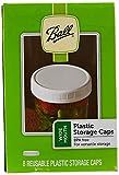Ball Wide-Mouth Plastic Storage Caps, 8-Count