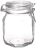 Bormioli Rocco - SYNCHKG122276 Fido Clear Glass Jar with 85 mm Gasket,1 Liter (Pack of 2)
