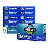 Wild Planet Wild Sardines in Water with Sea Salt, Tinned Fish, Non-GMO, Sustainable 4.4 Ounce (Pack of 12)