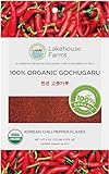 Lakehouse Farms 100% Organic Korean Chili Pepper Flakes/Powder (Gochugaru) - The Only U.S. Grown Organic Certified Korean Pepper Flakes (6 Ounce - Fine)
