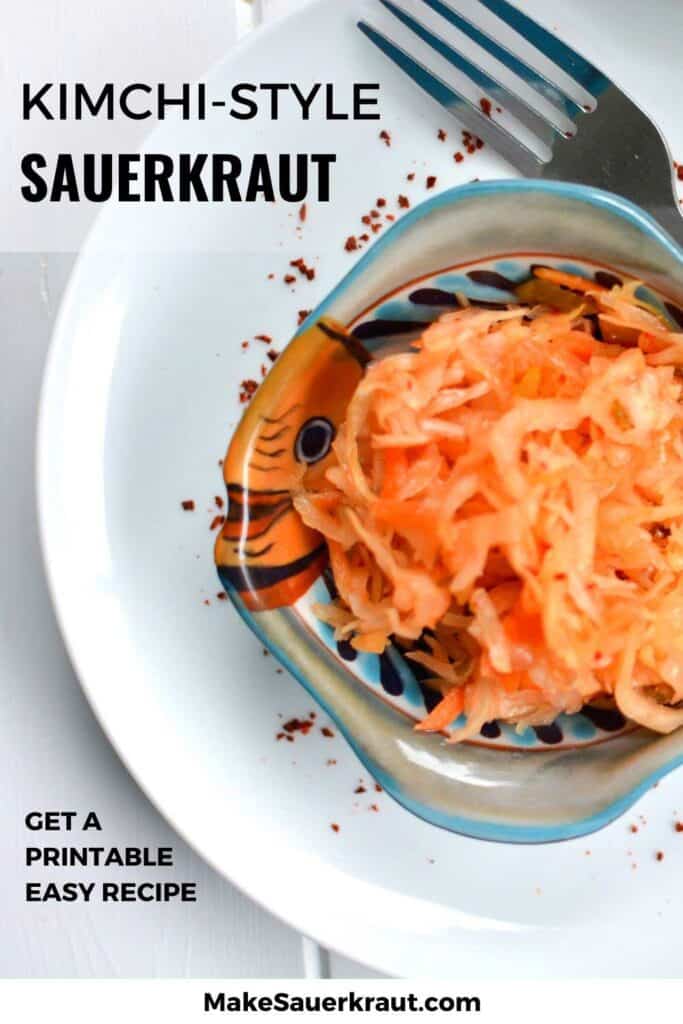  Schüssel mit Sauerkraut nach Kimchi-Art