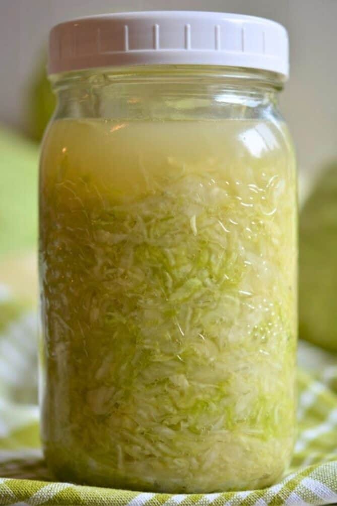 Jar of bare sauerkraut. | makesauerkraut.com